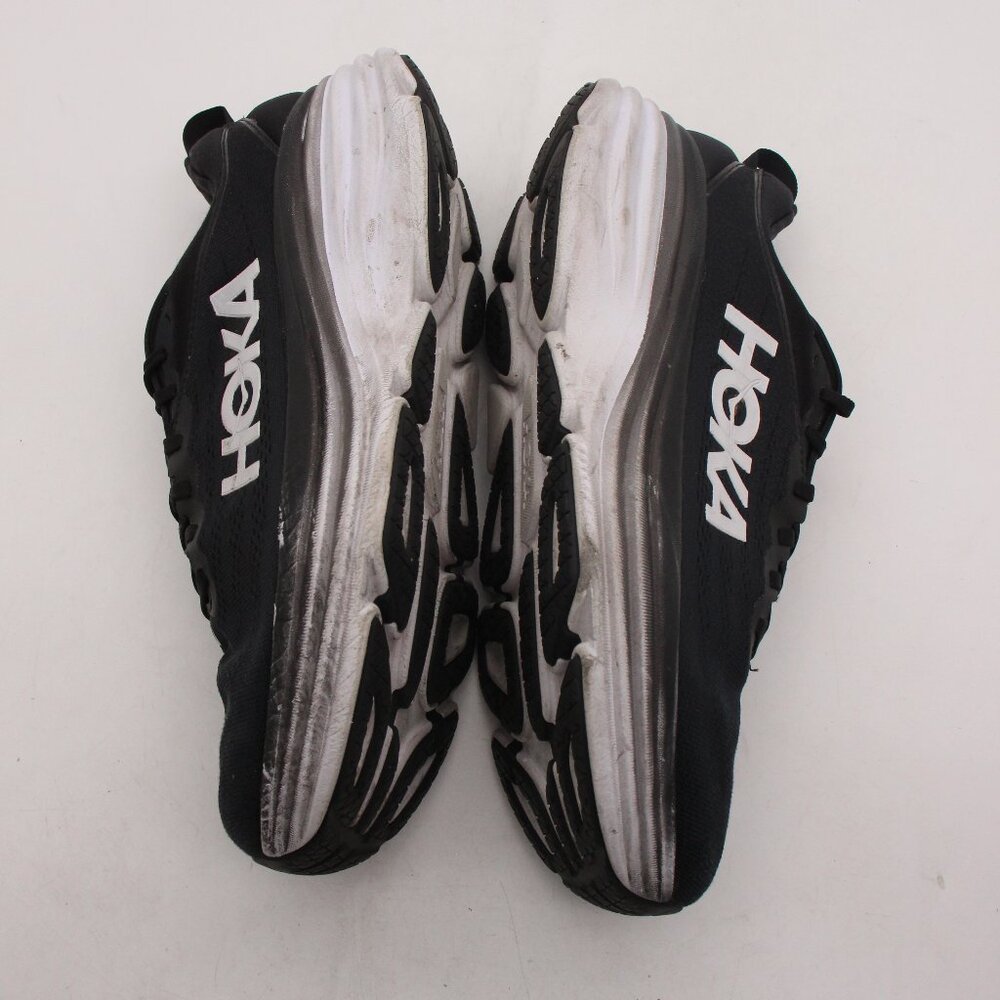 Hoka One One Bondi 8 Mens Size 11.5 EE Black Running Shoes Sneakers 1127953 BWHT - Picture 8 of 11